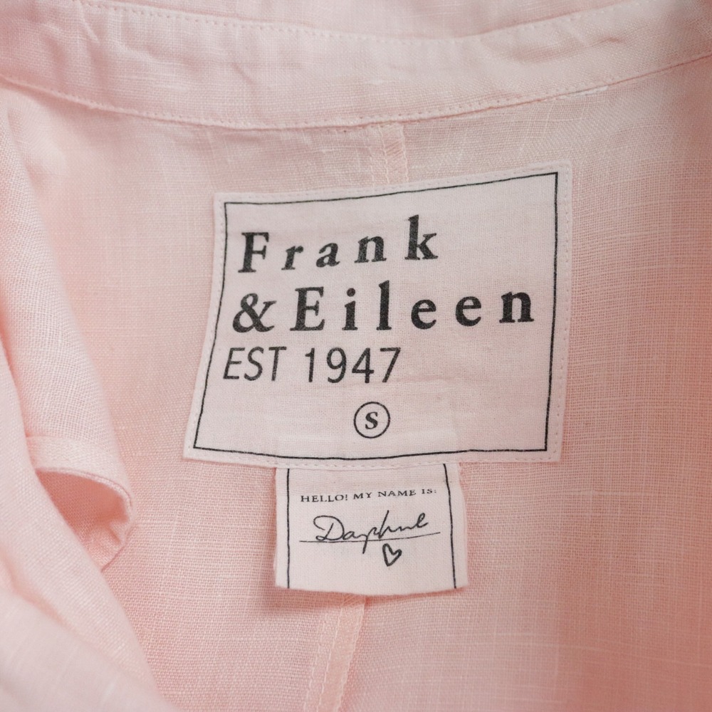 Frank & Eileen Daphne Linen Shirt Dress Peach Pink Small - Picture 8 of 10